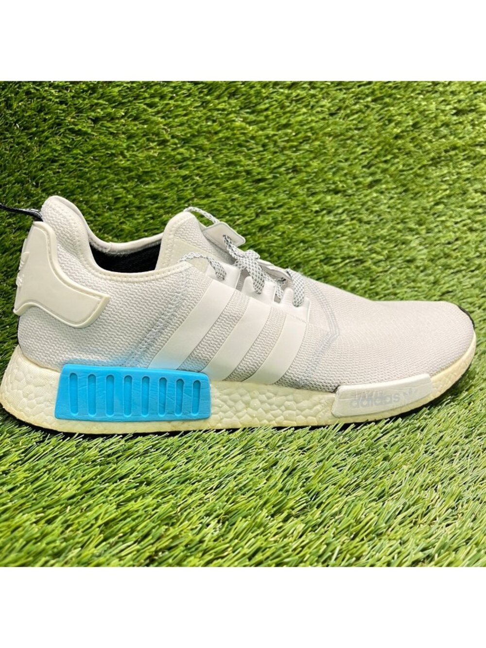 Adidas NMD_R1 Mens Size 12.5 Gray Blue Athletic Running Walking Shoes Sneakers
